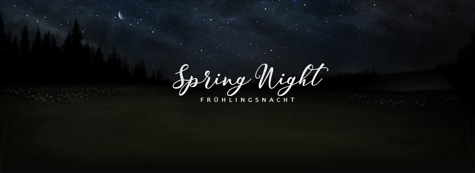 Frühlingslandschaft bei Nacht