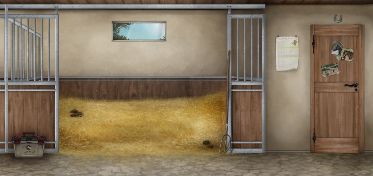 Damaliger Entwurf des Stallhintergrunds für EquinePassion (2014)