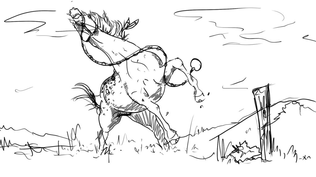Entstehungsprozess der Illustration The Wild Mustang
