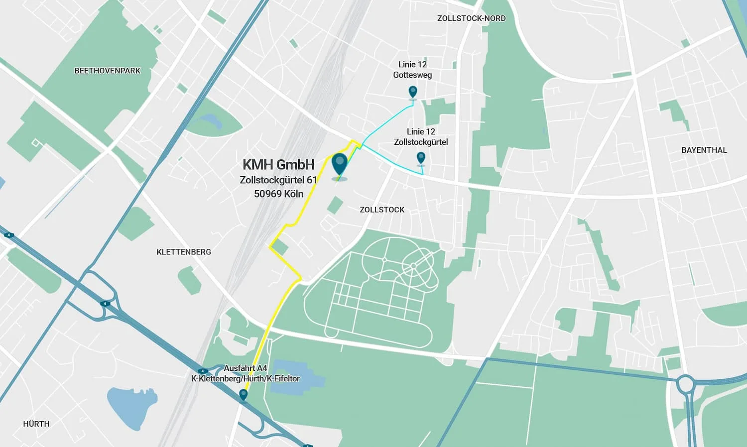 Selbst gestaltete Anfahrts-Illustration im Corporate Design der KMH, Nahaufnahme