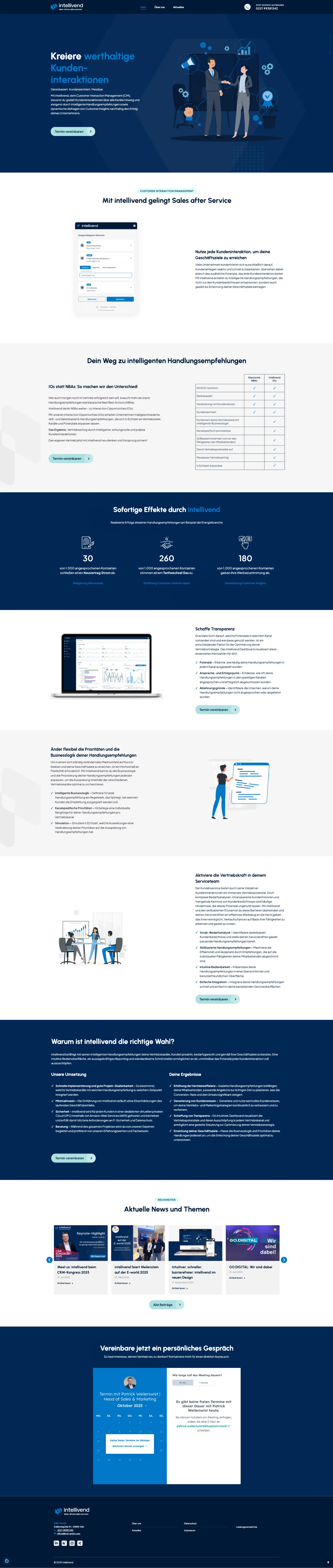 Startseite der intellivend-Webseite