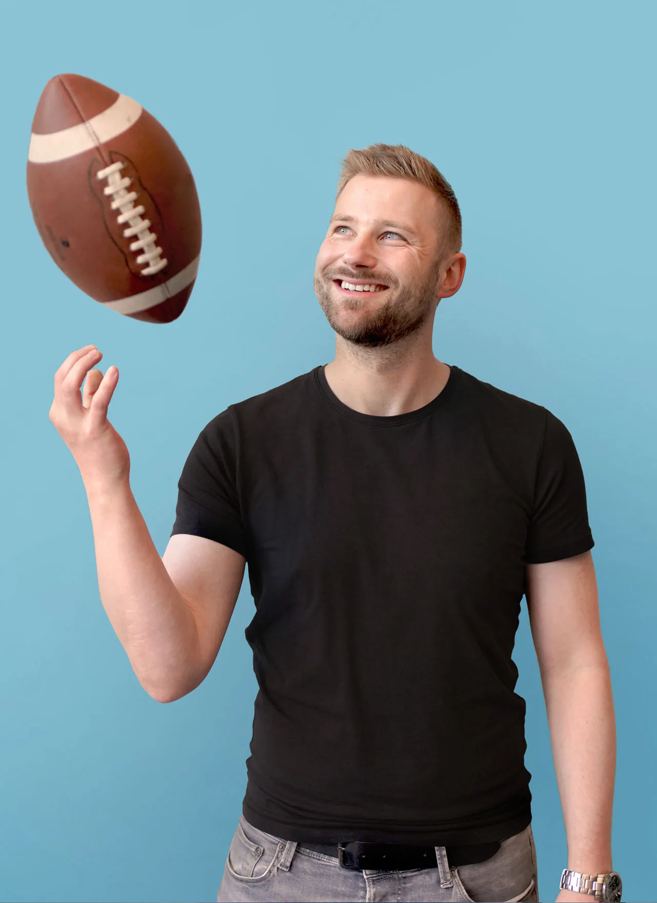Porträt im Kontext eines persönlichen Hobbys, American Football