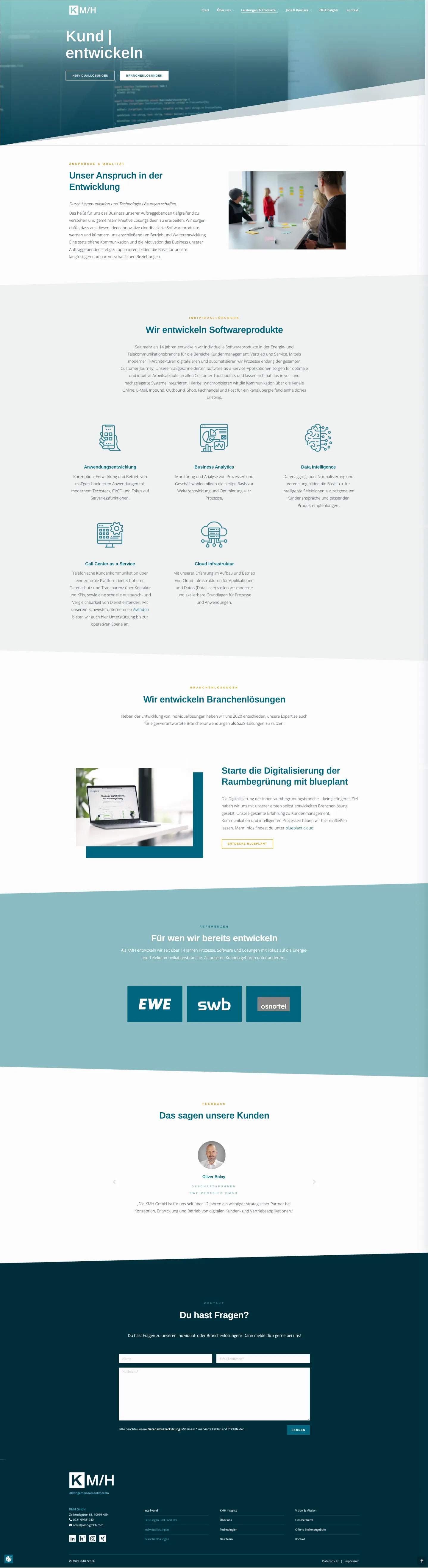 Beispiel-Layout der KMH-Webseite